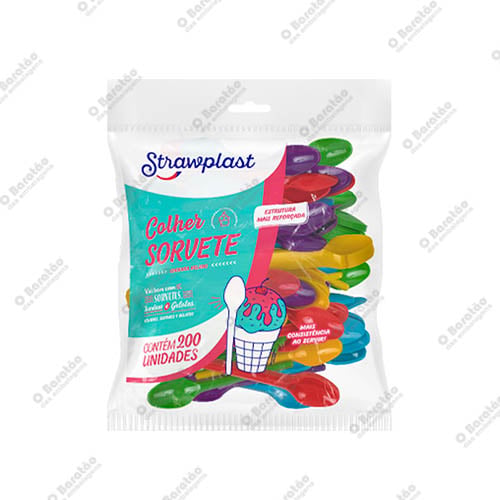 COLHER SORVETE COLOR STRAWPLAST