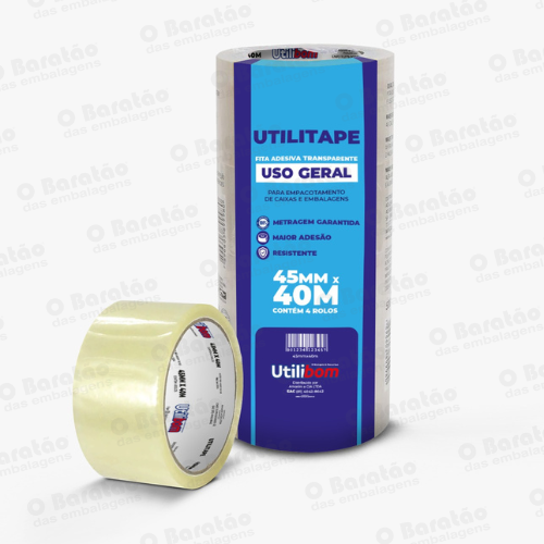 FITA ADESIVA 45X40 MTS TRANSP UTILIBOM