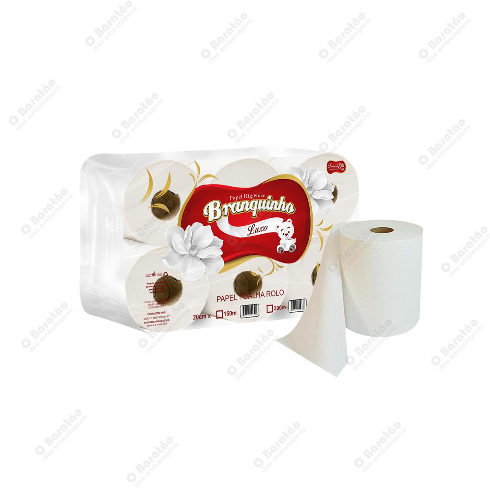 PAPEL TOALHA ROLO 150MT BRANQUINHO